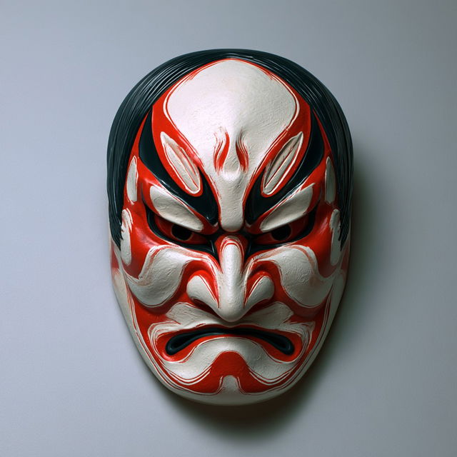 Kabuki mask style, Midjourney V8.2, render 4 of 4