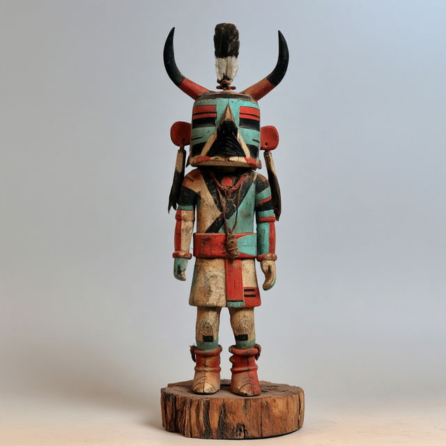 Kachina doll style, Midjourney V8.2, render 3 of 4