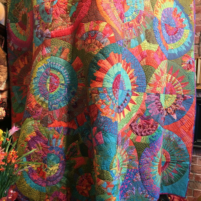 Kaffe Fassett style, Midjourney V8.2, render 1 of 4