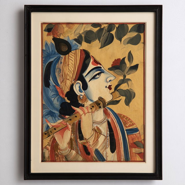 Kalighat painting style, Midjourney V8.2, render 4 of 4