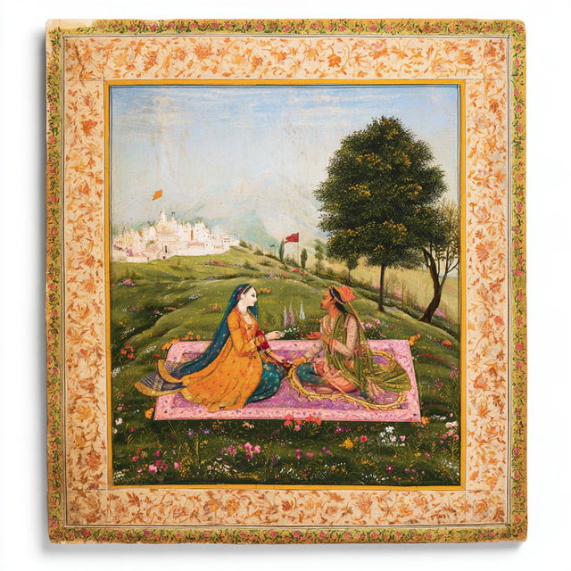 Kangra painting style, Midjourney V8.2, render 4 of 4