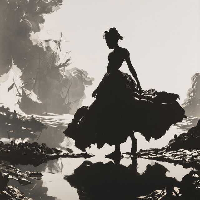 Kara Walker style, Midjourney V8.2, render 2 of 4