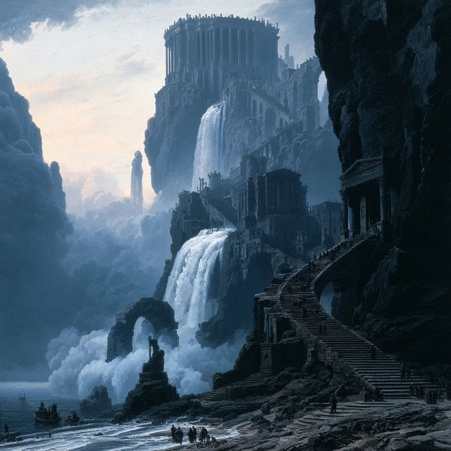 Karl Friedrich Schinkel style, Midjourney V8.2, render 2 of 4