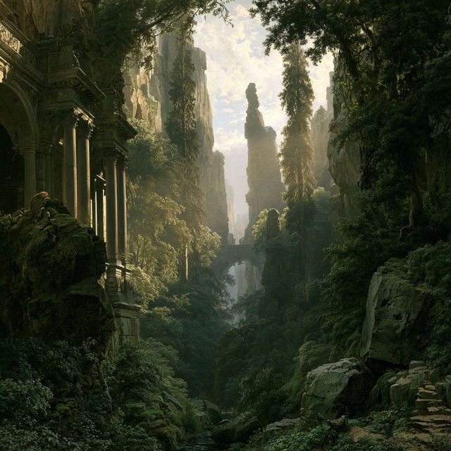 Karl Friedrich Schinkel style, Midjourney V8.2, render 1 of 4