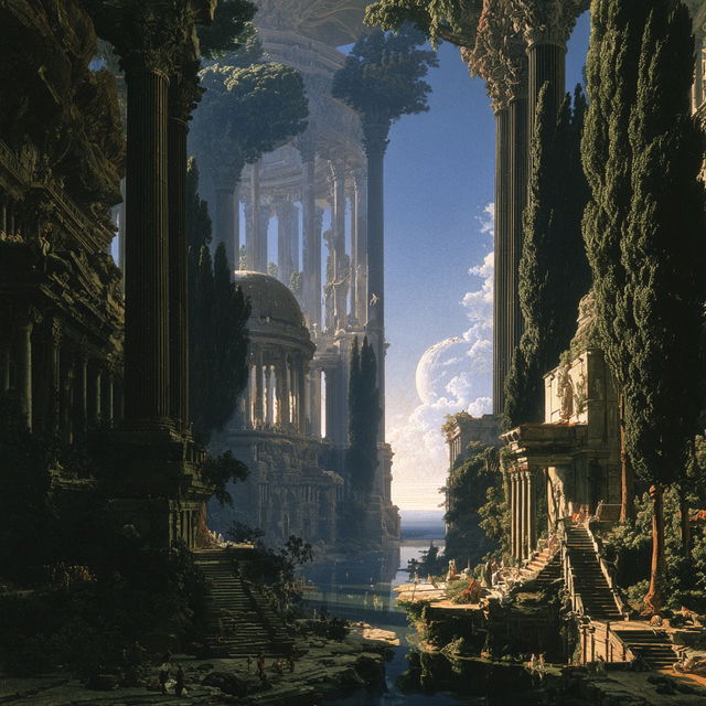 Karl Friedrich Schinkel style, Midjourney V8.2, render 4 of 4
