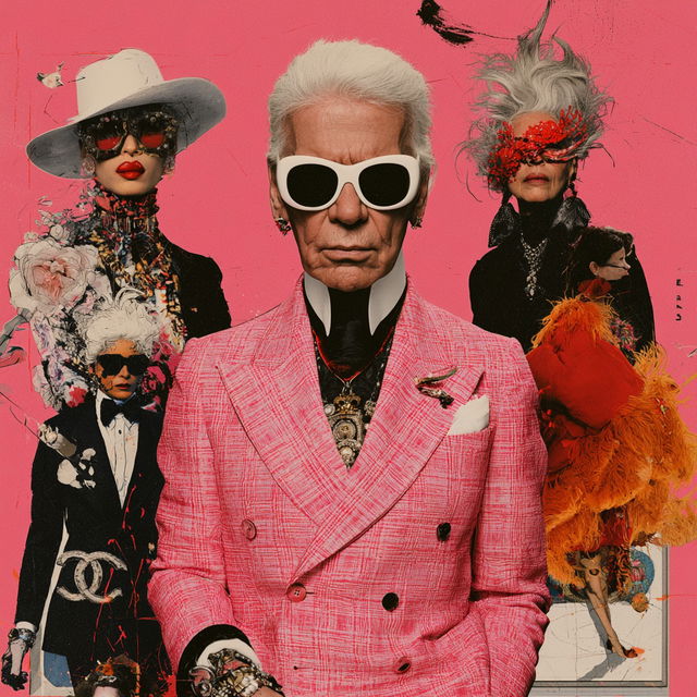 Karl Lagerfeld style, Midjourney V8.2, render 1 of 4
