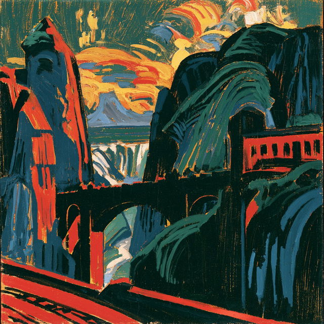 Karl Schmidt-Rottluff style, Midjourney V8.2, render 3 of 4