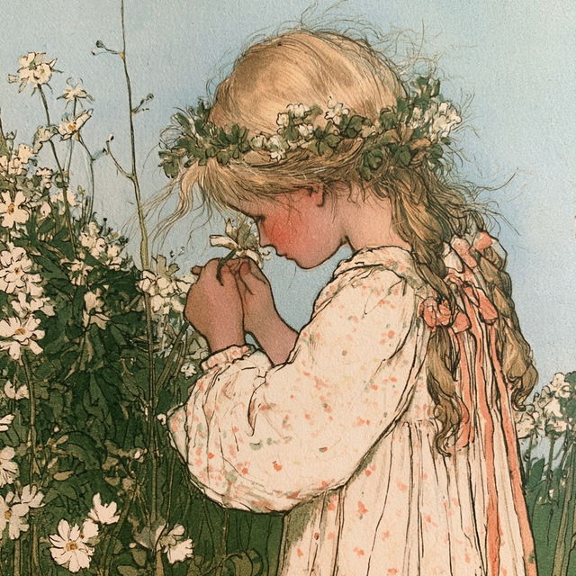 Kate Greenaway style, Midjourney V8.2, render 2 of 4