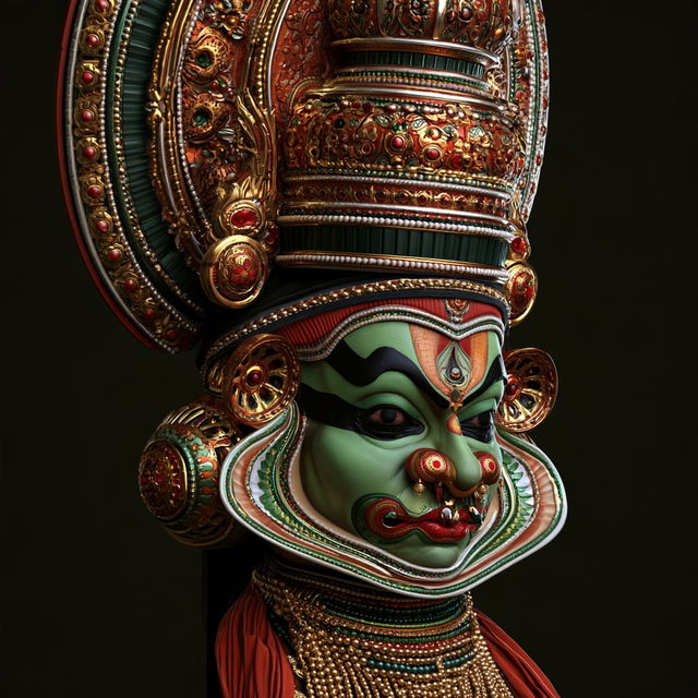 Kathakali mask style, Midjourney V8.2, render 2 of 4