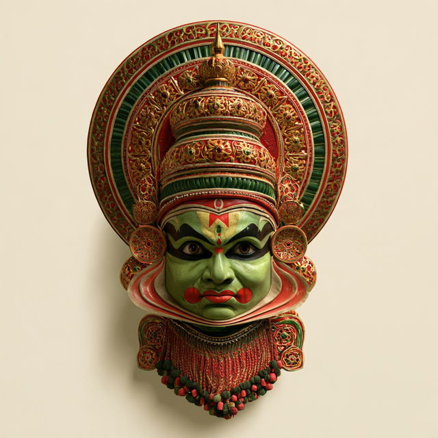 Kathakali mask style, Midjourney V8.2, render 4 of 4