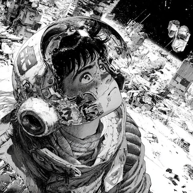Katsuhiro Otomo style, Midjourney V8.2, render 3 of 4