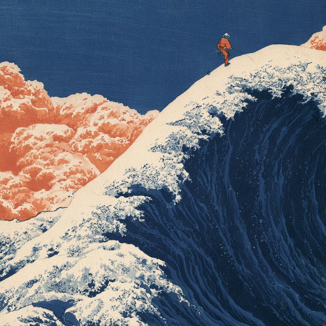 Katsushika Hokusai style, Midjourney V8.2, render 1 of 4