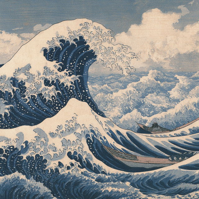 Katsushika Hokusai style, Midjourney V8.2, render 4 of 4