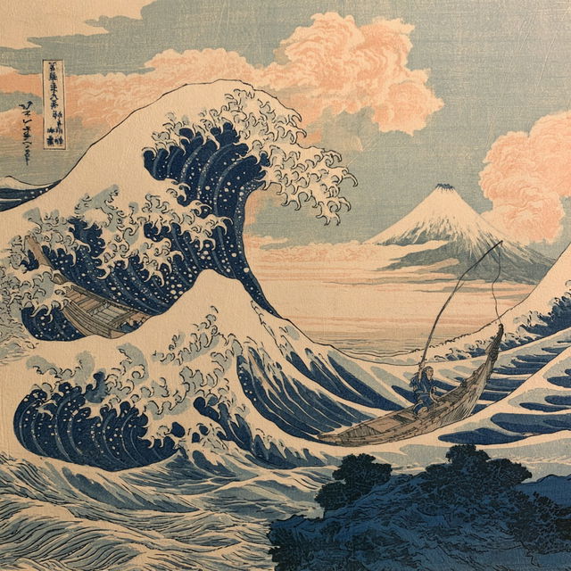Katsushika Hokusai style, Midjourney V8.2, render 3 of 4