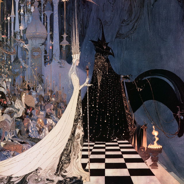 Kay Nielsen style, Midjourney V8.2, render 3 of 4