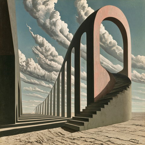 Kay Sage style (Painters), Midjourney V8.2