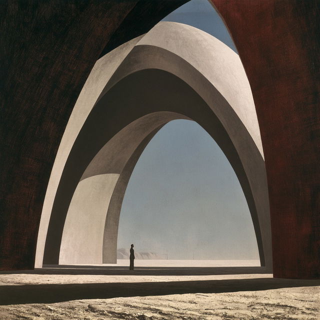 Kay Sage style, Midjourney V8.2, render 3 of 4