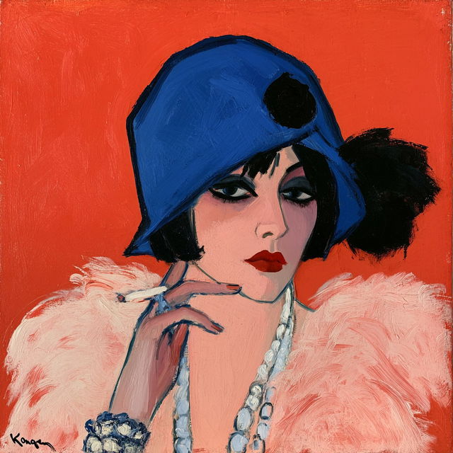 Kees van Dongen style, Midjourney V8.2, render 3 of 4