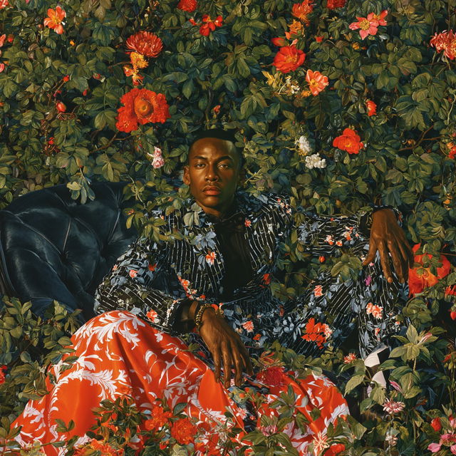 Kehinde Wiley style, Midjourney V8.2, render 3 of 4