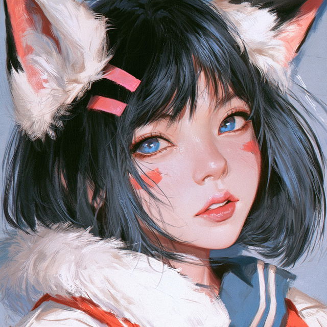 Kemonomimi anime style style, Midjourney V8.2, render 1 of 4