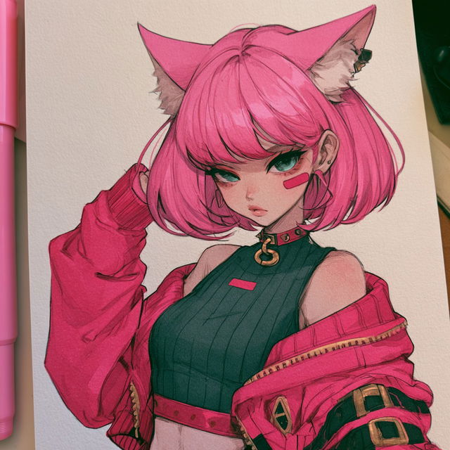 Kemonomimi anime style style, Midjourney V8.2, render 4 of 4