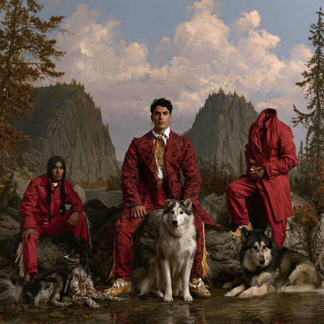 Kent Monkman style, Midjourney V8.2, render 2 of 4