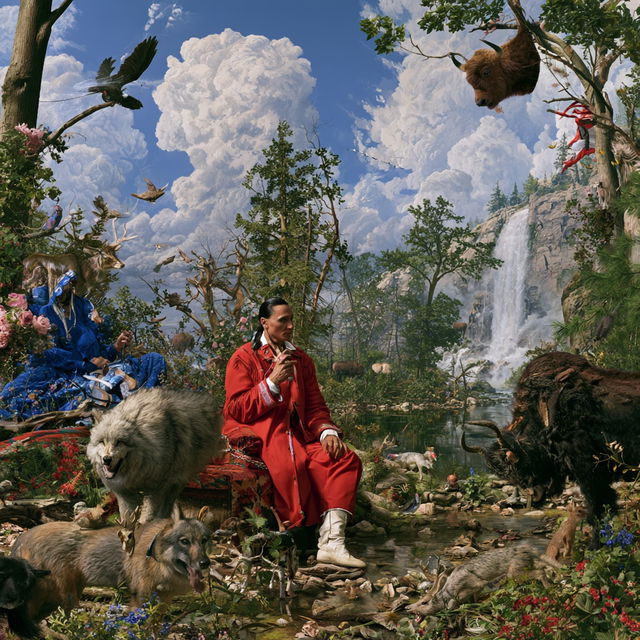 Kent Monkman style, Midjourney V8.2, render 4 of 4