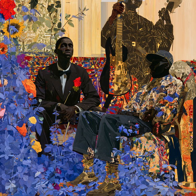 Kerry James Marshall style, Midjourney V8.2, render 4 of 4
