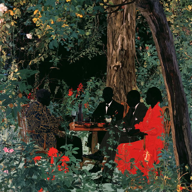 Kerry James Marshall style, Midjourney V8.2, render 3 of 4