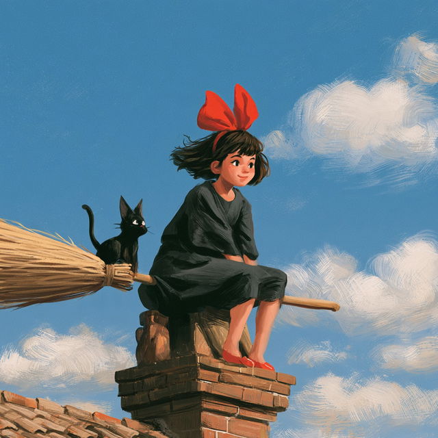 Kiki's Delivery Service style, Midjourney V8.2, render 3 of 4