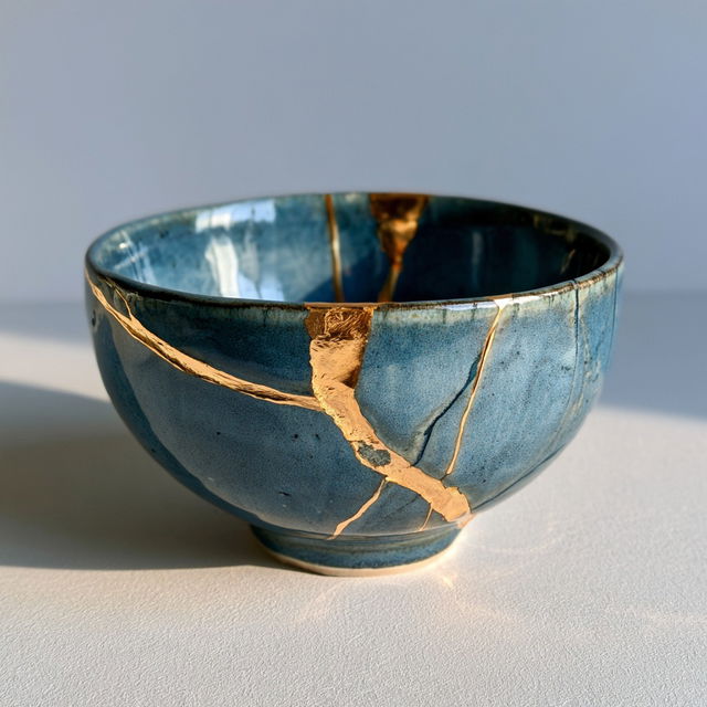 Kintsugi style, Midjourney V8.2, render 1 of 4