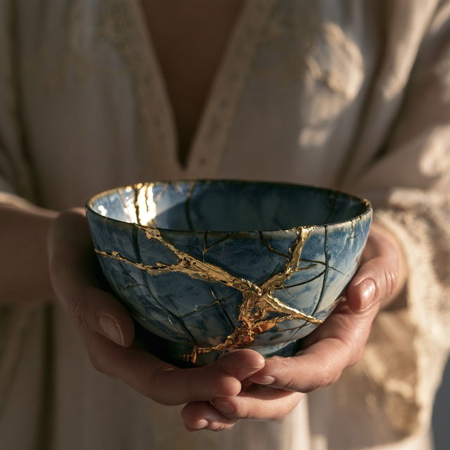 Kintsugi style, Midjourney V8.2, render 3 of 4