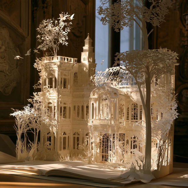 Kirigami style, Midjourney V8.2, render 3 of 4