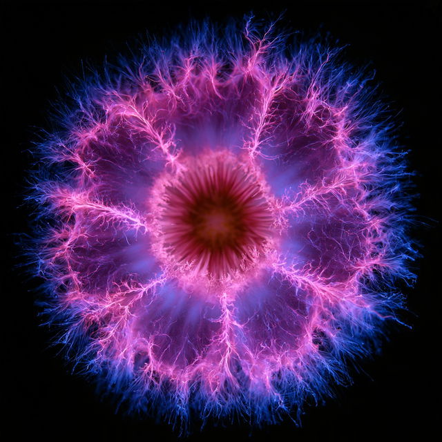 Kirlian photography style, Midjourney V8.2, render 1 of 4