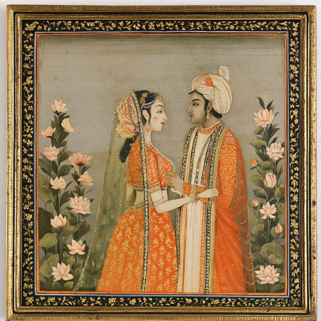 Kishangarh painting style, Midjourney V8.2, render 1 of 4