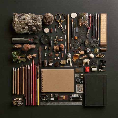 Knolling style (Techniques), Midjourney V8.2