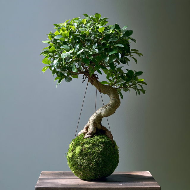Kokedama style, Midjourney V8.2, render 2 of 4