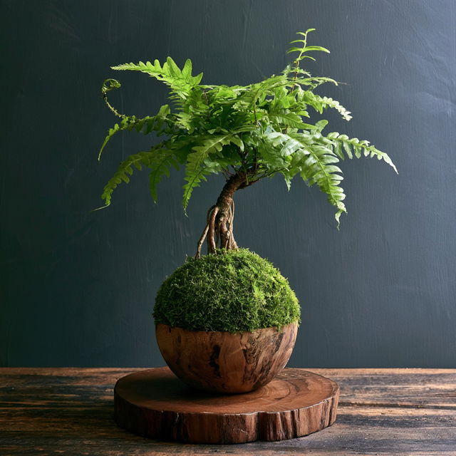 Kokedama style, Midjourney V8.2, render 4 of 4