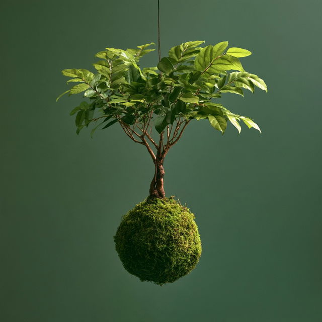 Kokedama style, Midjourney V8.2, render 3 of 4