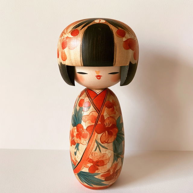 Kokeshi doll style, Midjourney V8.2, render 4 of 4
