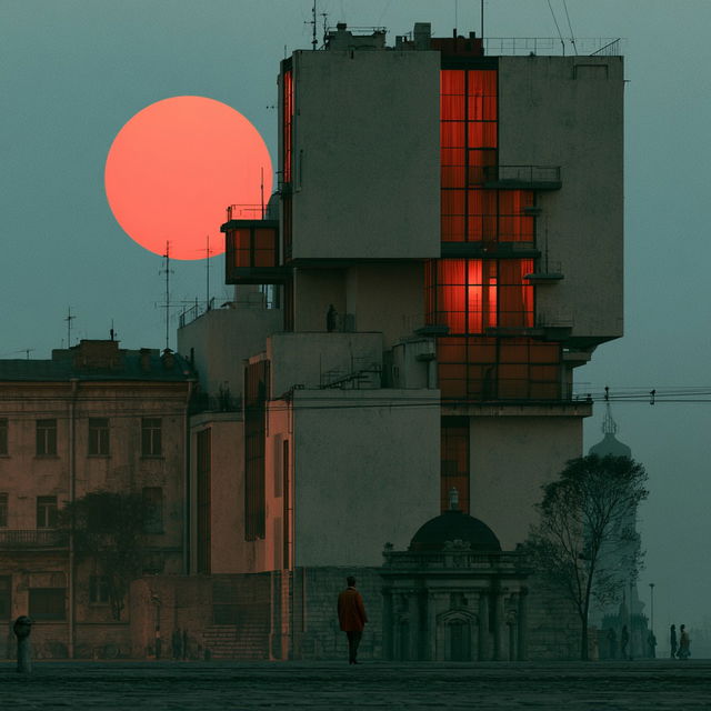 Konstantin Melnikov style, Midjourney V8.2, render 3 of 4