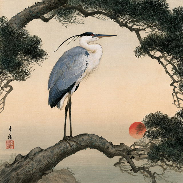 Koson Ohara style, Midjourney V8.2, render 3 of 4