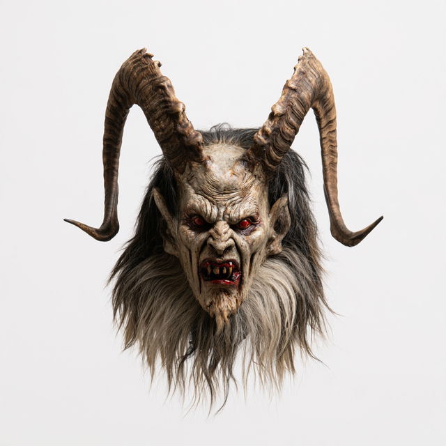 Krampusnacht festival mask style, Midjourney V8.2, render 2 of 4