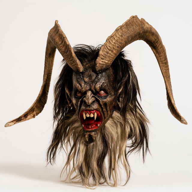 Krampusnacht festival mask style, Midjourney V8.2, render 4 of 4