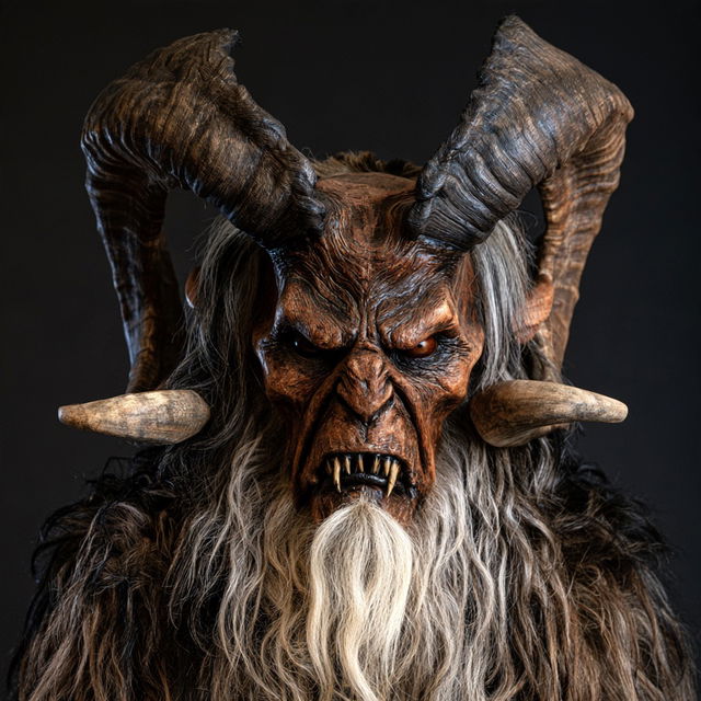 Krampusnacht festival mask style, Midjourney V8.2, render 3 of 4