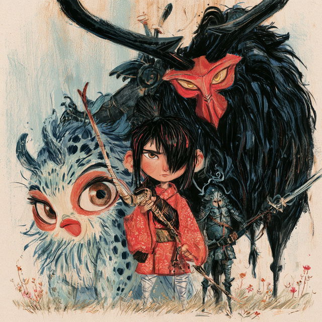 Kubo And The Two Strings style, Midjourney V8.2, render 3 of 4