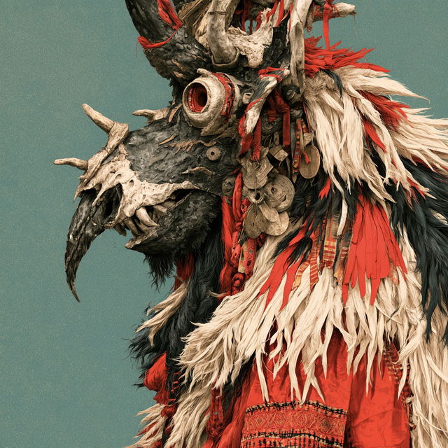 Kukeri style, Midjourney V8.2, render 3 of 4