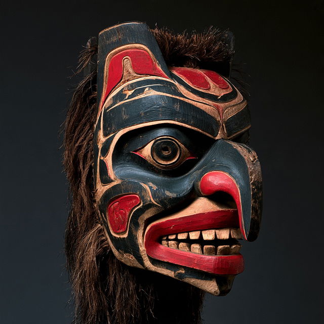 Kwakiutl mask style, Midjourney V8.2, render 2 of 4