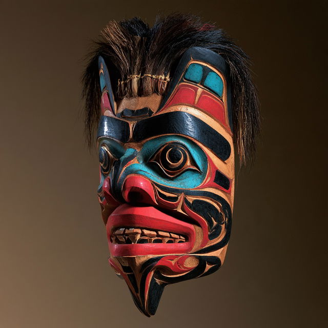 Kwakiutl mask style, Midjourney V8.2, render 1 of 4