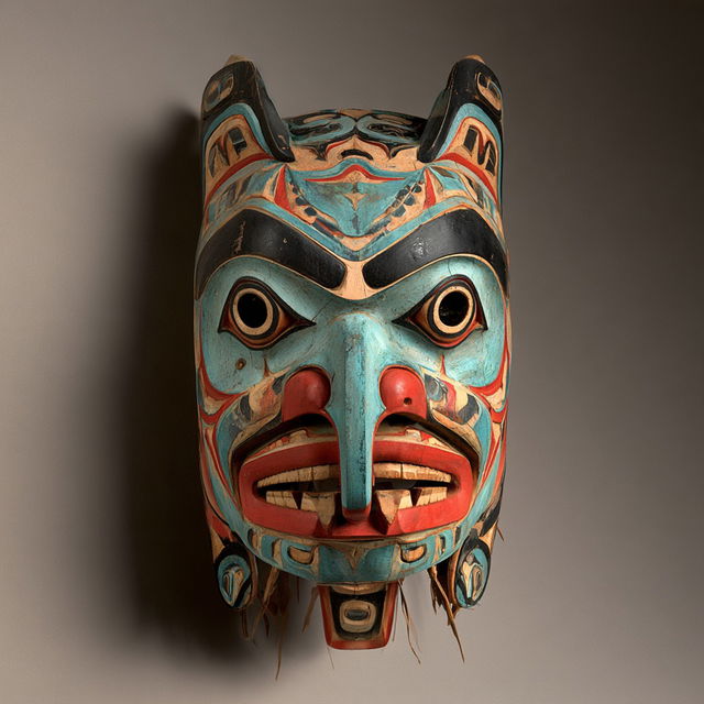 Kwakiutl mask style, Midjourney V8.2, render 3 of 4